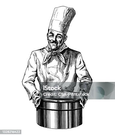 istock Chef Holding Large Pot 1328216422