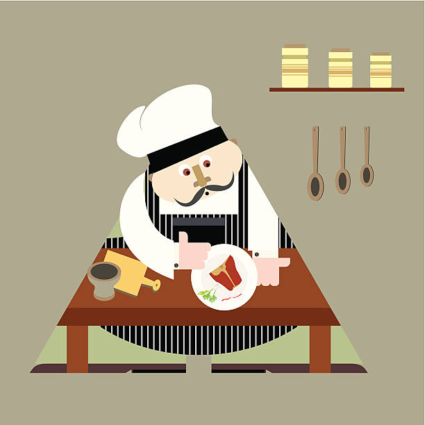 ilustraciones, imágenes clip art, dibujos animados e iconos de stock de el chef - tintanegra00