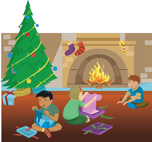 Christmas Presents Under Tree Illustrations, RoyaltyFree