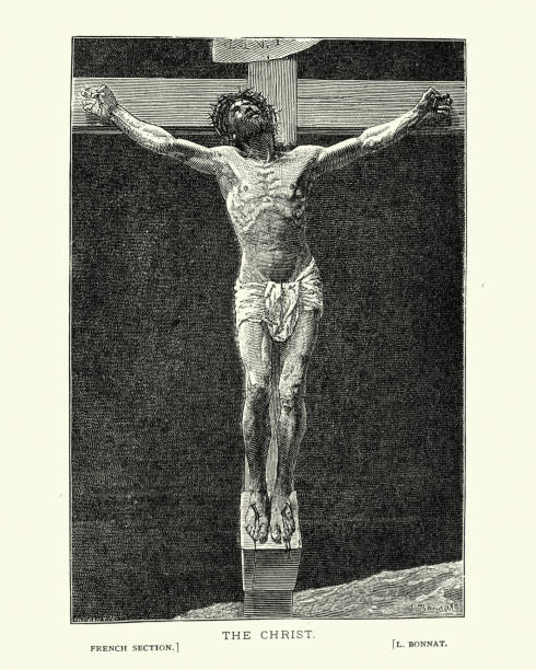 Christ on the cross, Crucifixion of Jesus  good friday stock illustrations