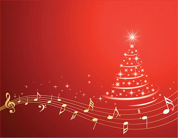 Christmas Music Background Vector christmas music background. CMYK color, high resolution jpeg. christmas music background stock illustrations