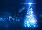 istock Christmas Tree Made of Virtual Digital Connections 1050720232