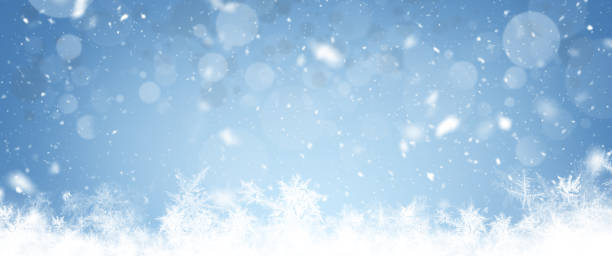 Christmas Wide Background Snowfall in the magic Christmas blizzard stock illustrations