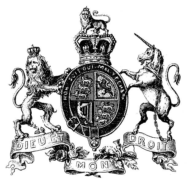 stockillustraties, clipart, cartoons en iconen met coat of arms | great britain - koningschap