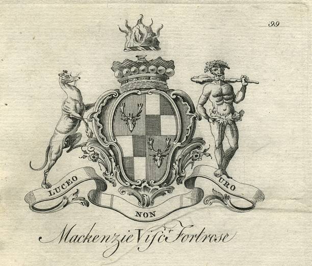 ilustraciones, imágenes clip art, dibujos animados e iconos de stock de escudo de armas mackenzie vizconde fortrose - latin family