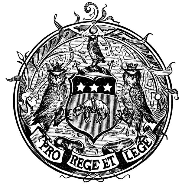 герб города лидс - 19 век - leeds stock illustrations