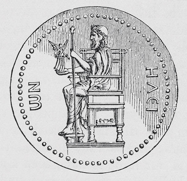 Coin of Hadrian vector art illustration