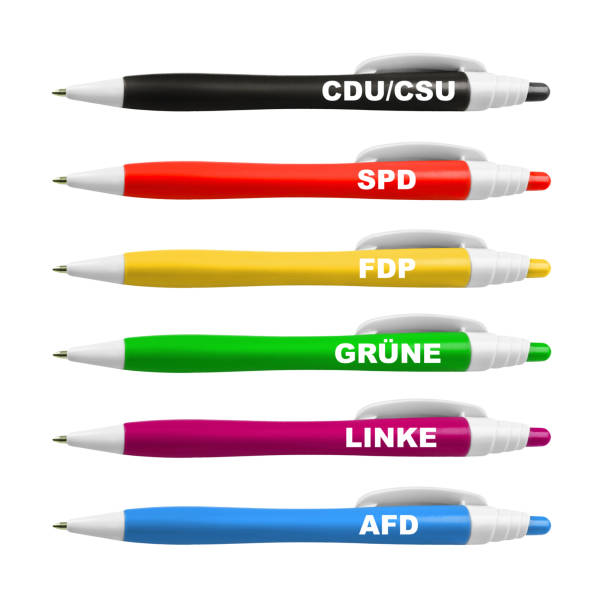 6 colors of German political parties isolated against white background 6 colors of German political parties isolated against white background alternative for germany stock illustrations