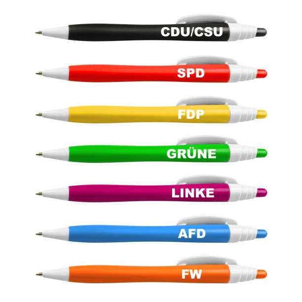7 colors of German political parties isolated against white background 7 colors of German political parties isolated against white background alternative for germany stock illustrations