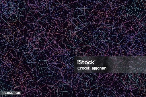 istock Colourful polygonal pattern on a dark background 1360643840