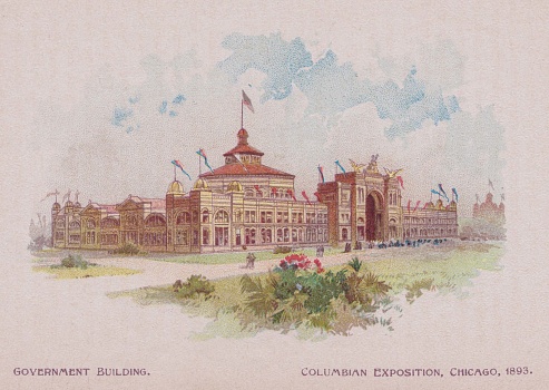 The Government Building at the  Columbian Exposition, Chicago, USA, 1893,  