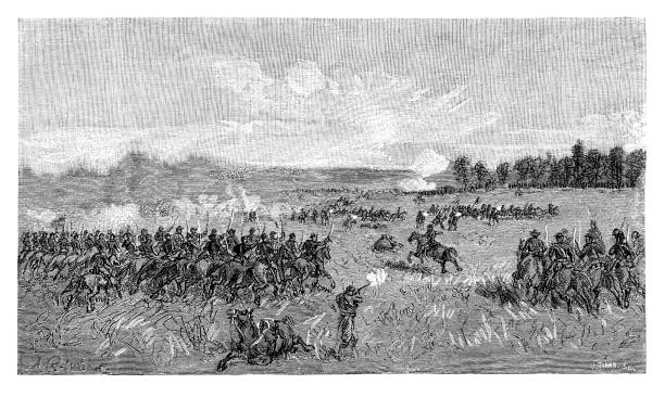 Confederate States Army Battling The Union Army In Gettysburg