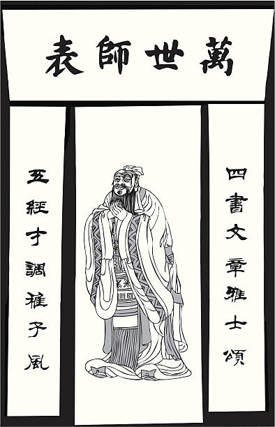 Confucius vector art illustration