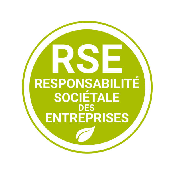 illustrations, cliparts, dessins animés et icônes de badge de responsabilité sociale d'entreprise appelé rse, dirigees societale entreprise en français - rse