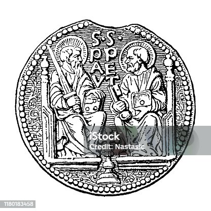 istock Counterfeit lead seal of Pope Paul I 1180183458