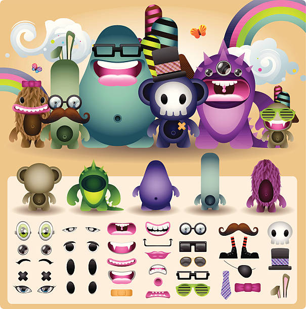 Create a Creature Create a customized vector monster. monster fictional character stock illustrations