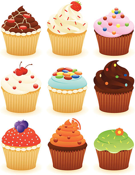 Cupcakes !! vector art illustration