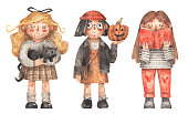 istock Cute autumn girls. 1421334576