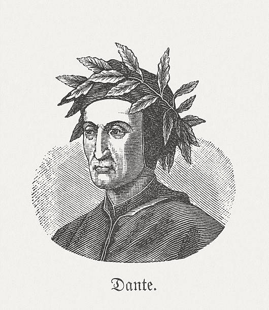 stockillustraties, clipart, cartoons en iconen met dante alighieri (1265-1321), italian poet, wood engraving, published in 1881 - dante alighieri