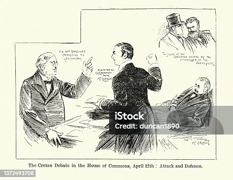 istock Debate in the House of Commons on the Greco-Turkish War of 1897, Victorian 19th Century 1372493708
