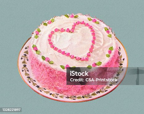 istock Decorated Heart Cake 1328221897