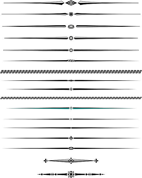 Decorative lines two "A selection of decorative lines and rules, ideal for providing a decorative element to any design. Easily extended, shortened or edited for colour." growth borders stock illustrations