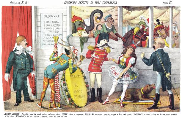 illustrazioni stock, clip art, cartoni animati e icone di tendenza di debutto desiderato di miss conference, settimanale satirico del 1878 - eitan
