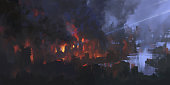 istock destroyed city ruins, 3D illustration 1369304469
