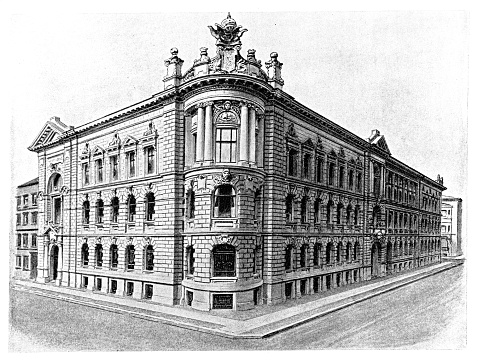 Illustration of Courtyard of a Deutsche Bank