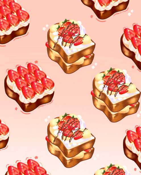 ilustrações de stock, clip art, desenhos animados e ícones de different french toast illustration background - rabanada
