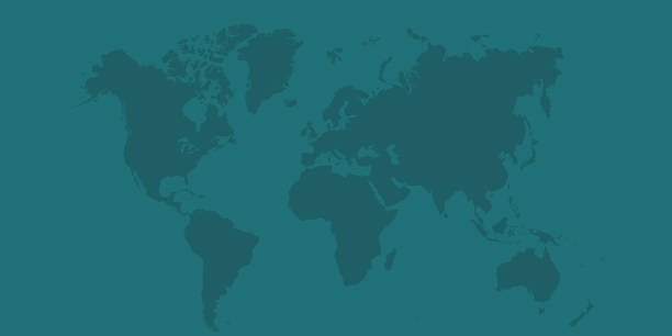ilustraciones, imágenes clip art, dibujos animados e iconos de stock de ilustración digital de un mapa del mundo plano sobre un fondo verde. - south africa covid