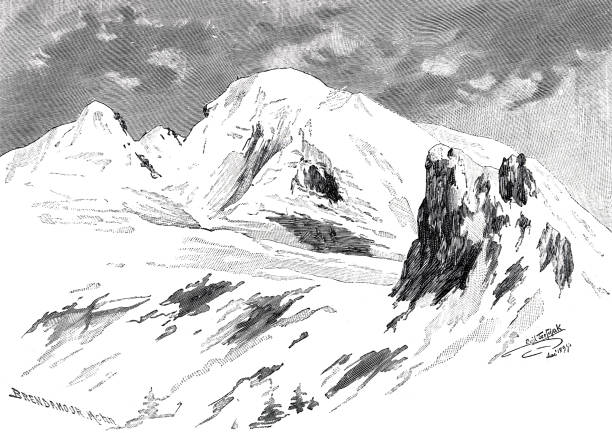 доломитовые альпы, мармолада-ди-пения, 3360 m - marmolada stock illustrations