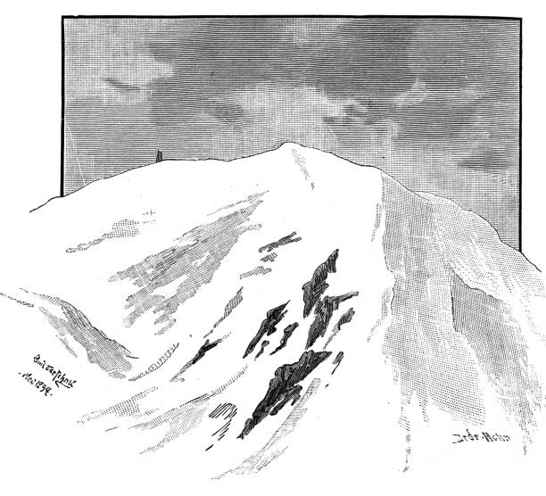 illustrazioni stock, clip art, cartoni animati e icone di tendenza di dolomites, marmolada di penia peak, 3360 m - marmolada
