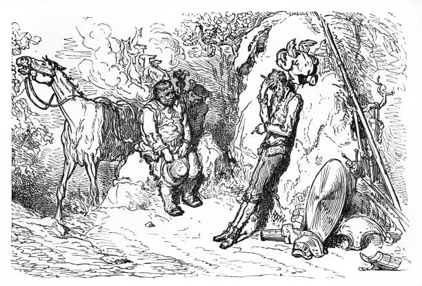 don quixote in the black mountain - sancho 幅插畫檔、美工圖案、卡通及圖標
