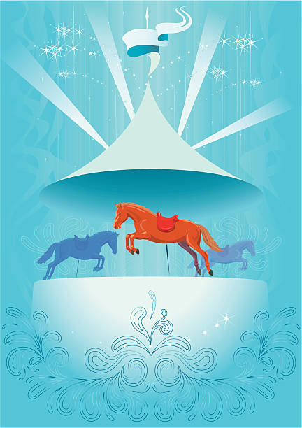 Dream roundabout To be turned on a roundabout. Horse who is necessary. group. vector. illustration carousel horse stock illustrations