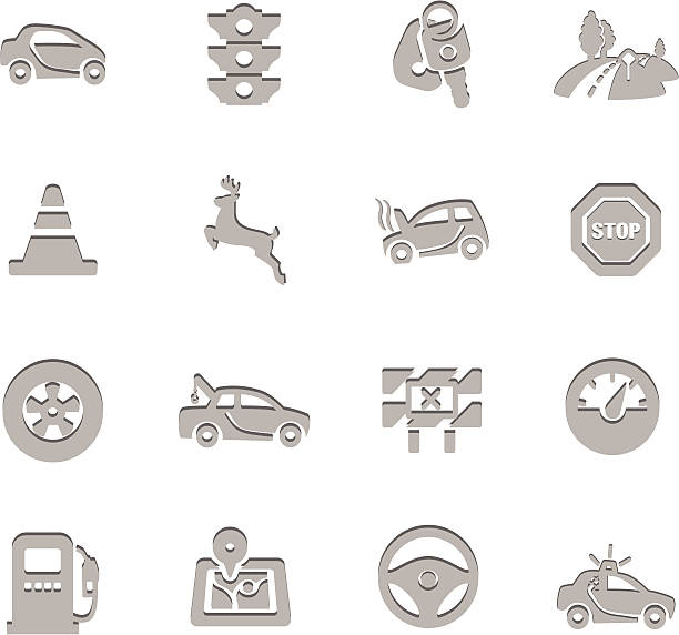 Driving Imprinted Symbols  tow truck police stock illustrations