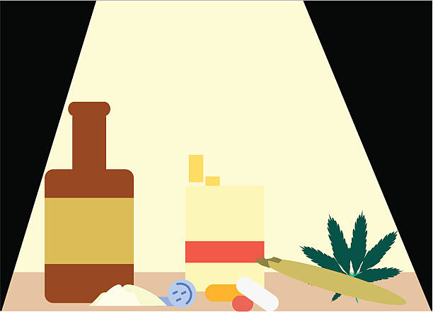 Drug Montage An illustration of various drugs in flat style. ccsccs7 stock illustrations