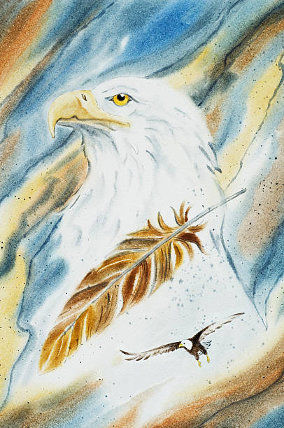 Eagle Portrait vector art illustration