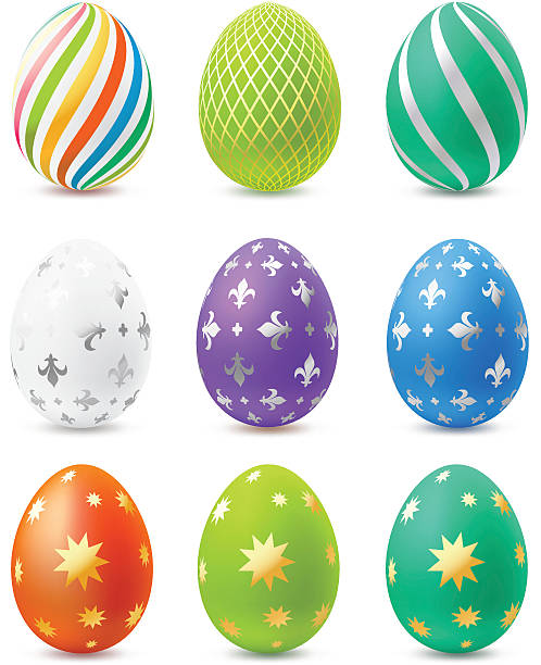 Easter eggs vector art illustration