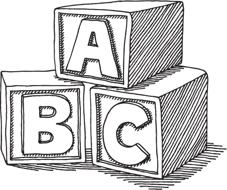 Education ABC Blocks Drawing