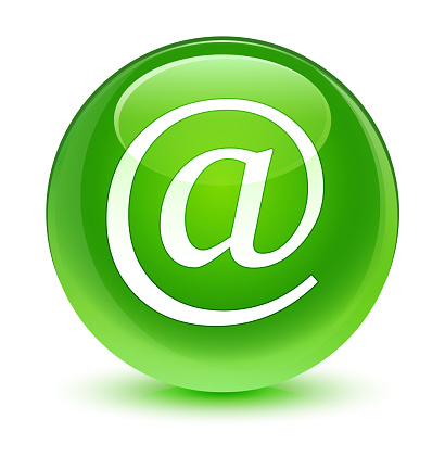 Email Address Icon Glassy Green Round Button — стоковая векторная ...