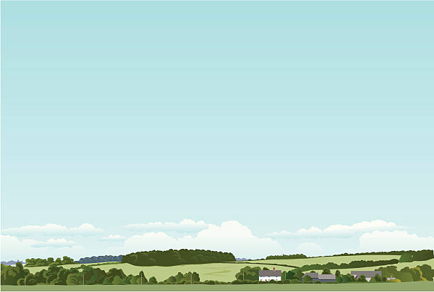 English landscape vector art illustration