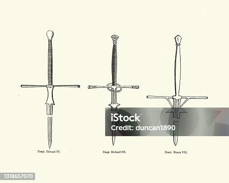 istock Examples of two handed medieval swords, English, 15th Century 1318657070