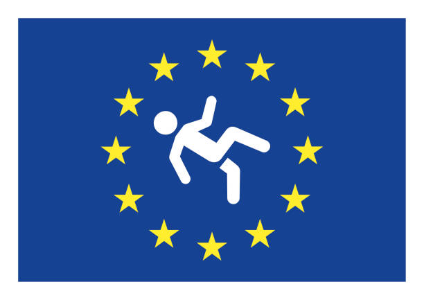 ilustrações de stock, clip art, desenhos animados e ícones de eu exit - brexit - notas euros voar