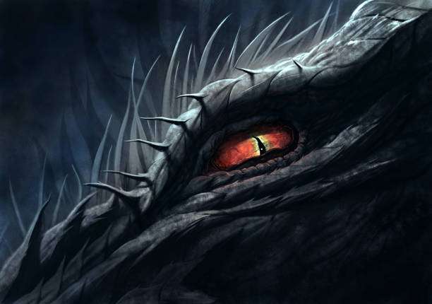 ilustrações de stock, clip art, desenhos animados e ícones de eye of dragon illustration - dragões olho