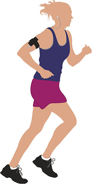 Female Jogger vector art illustration