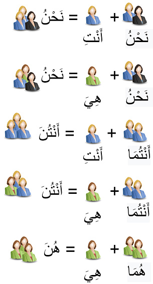 personal pronouns in arabic  femminine Plural