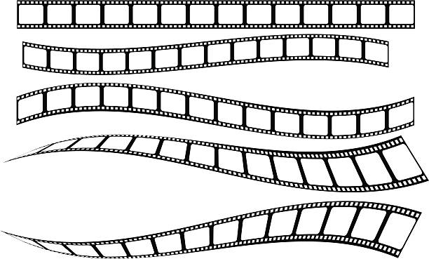 film strip film strip - straight and curved. Download includes illustrator CS3.ai file film reel stock illustrations