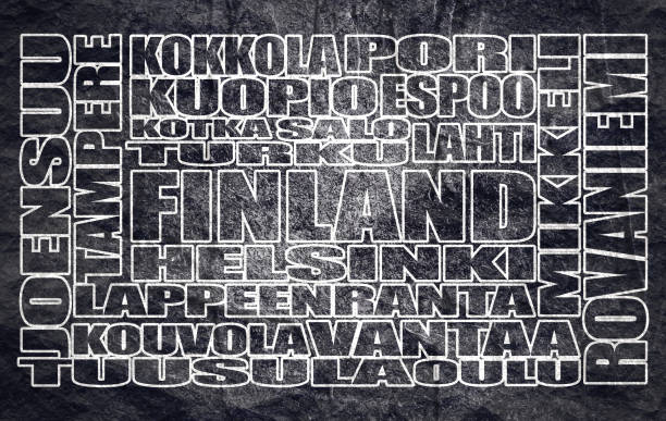 芬蘭標籤雲 - 北卡累利阿區 芬蘭 幅插畫檔、美工圖案、卡通及圖標
