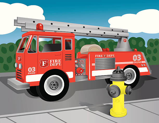 Royalty Free Fire Truck Ladder Clip Art, Vector Images